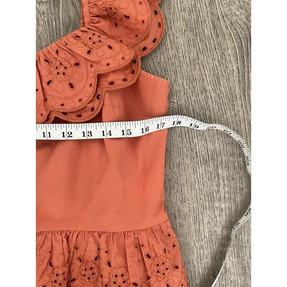 Women’s Rust Eyelet Ruffle Off-Shoulder Top - Picture 5 of 7
